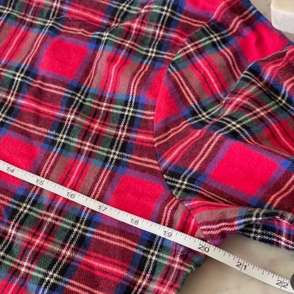 HALEY AND THE HOUND Red Plaid Flannel Peplum Ruffle Top with Gold Back Buttons M - Picture 13 of 15